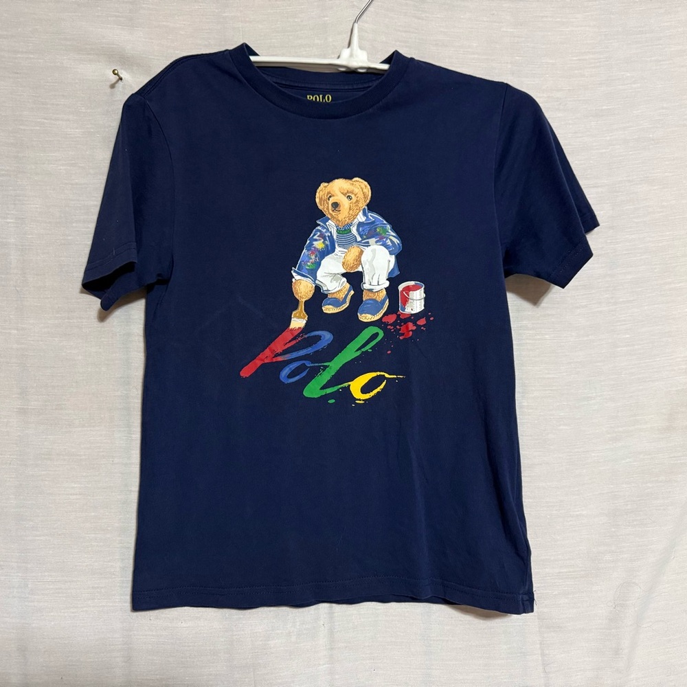 Polo by Ralph Lauren Navy Bear Graphic Tee with Multicolor Accents